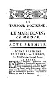 Tapa de Le tambour nocturne, ou le mari devin,: comédie angloise accommodée au théâtre françois, en cinq ..