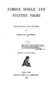 Tapa de Famous Single and Fugitive Poems