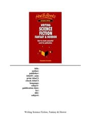 Tapa de Writing science fiction, fantasy & horror