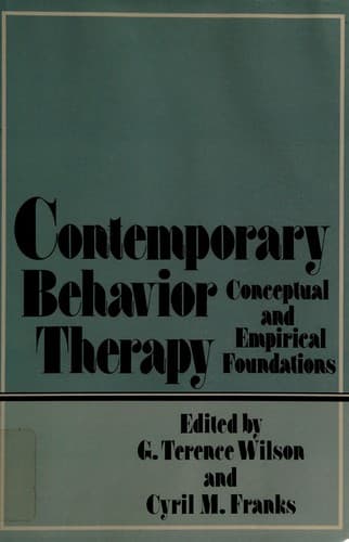 Tapa de Contemporary behavior therapy