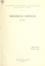 Tapa de Stanford University publications.  University series. Biological sciences