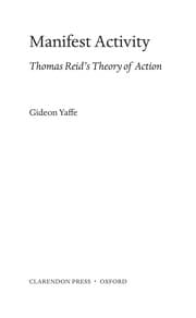 Tapa de MANIFEST ACTIVITY: THOMAS REID'S THEORY OF ACTION