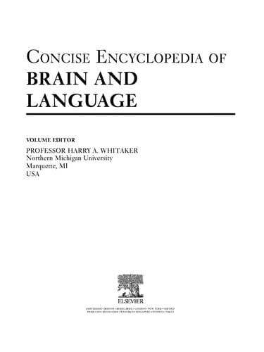 Tapa de Concise encyclopedia of brain and language