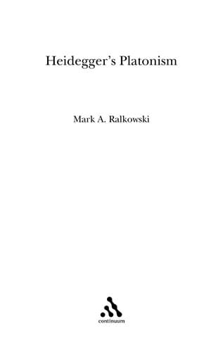 Tapa de Heidegger's platonism