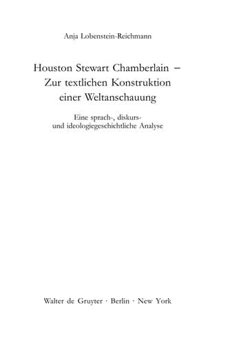 Tapa de Houston Stewart Chamberlain
