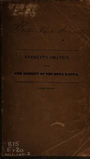Tapa de An oration pronounced at Cambridge, before the society of Phi Beta Kappa. August 26, 1824 ...