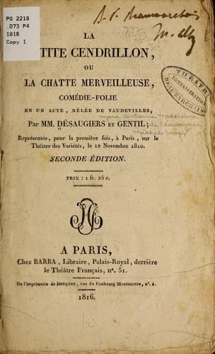 Tapa de La petite Cendrillon