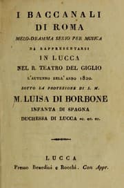 Tapa de I baccanali di Roma