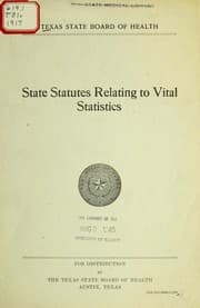 Tapa de Texas vital statistics law