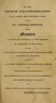 Tapa de [Memoirs of the life and ministry of the late Rev. Thomas Spencer