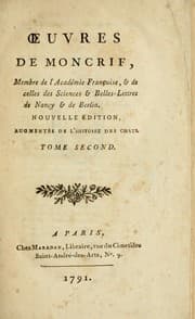 Tapa de Oeuvres de Moncrif