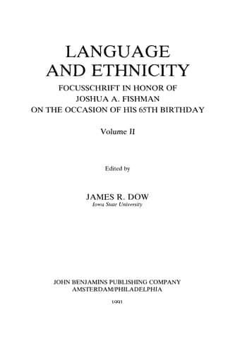 Tapa de Language and Ethnicity