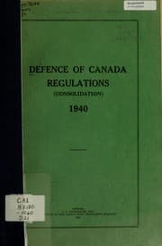 Tapa de Defence of Canada regulations (consolidation) 1940