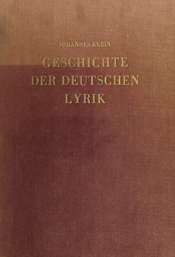 Tapa de Geschichte der deutschen Lyrik
