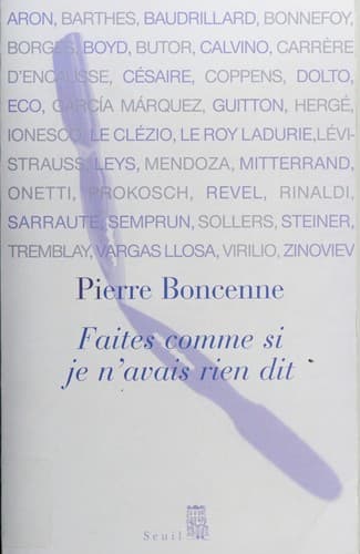 Tapa de Faites comme si je n'avais rien dit