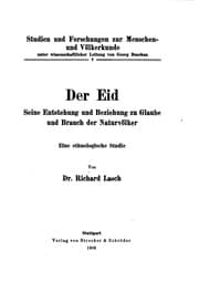 Tapa de Der eid, seine entstehung und beziehung zu glaube und brauch der naturvölker