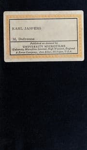 Tapa de Karl Jaspers et la philosophie de l'existence