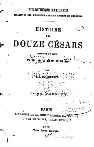 Tapa de Histoire des douze Césars