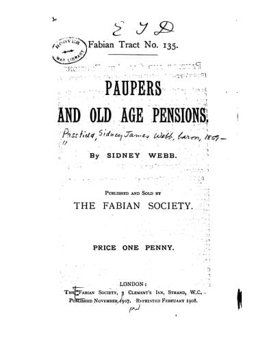 Tapa de Paupers and old age pensions.
