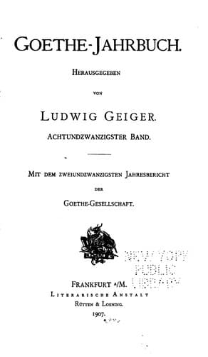 Tapa de Goethe-jahrbuch