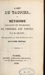 Tapa de L' Art du taupier, ou, Méthode amusante et infaillible de prendre les taupes