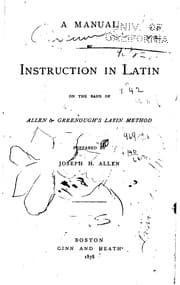 Tapa de A Manual of Instruction in Latin