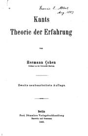 Tapa de Kants Theorie der Erfahrung