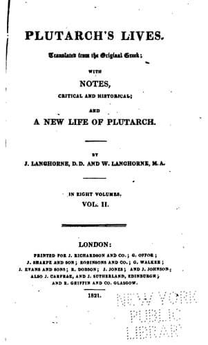Tapa de Plutarch's Lives