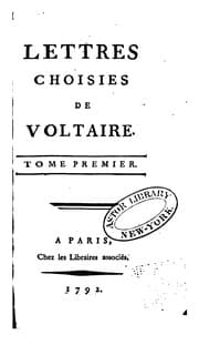 Tapa de Lettres choisies de Voltaire