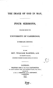 Tapa de The Image of God in Man.: Four Sermons, Preached Before the Univeristy of Cambridge, in February ..
