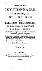 Tapa de Nouveau dictionnaire historique des sièges et batailles mémorables: et des combats maritimes les ..