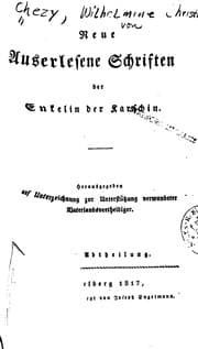 Tapa de Neue auserlesene Schriften der Enkelin der Karschin