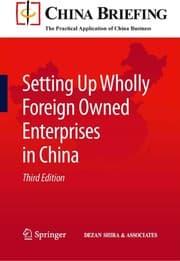 Tapa de Setting up wholly foreign owned enterprises in China