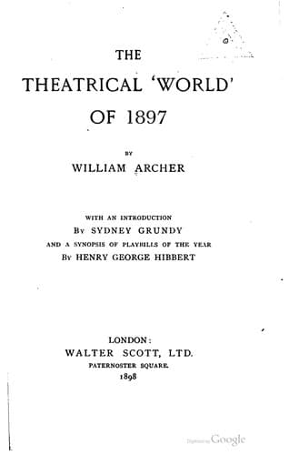 Tapa de The theatrical 'world'