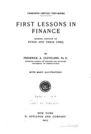Tapa de First Lessons in Finance:
