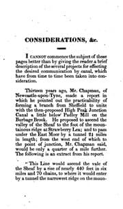 Tapa de Considerations on the Proposed Communication by a Navigable Canal, Between the Town of Sheffield ..