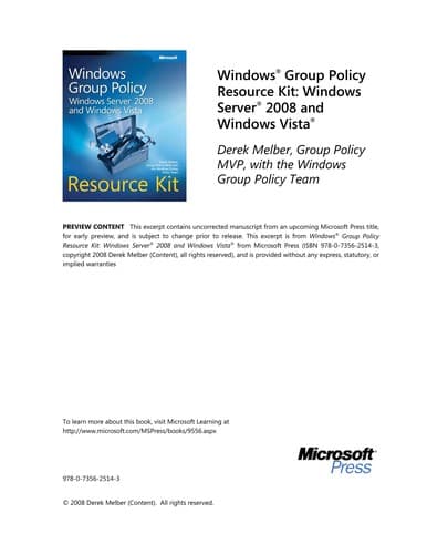 Tapa de Windows group policy resource kit