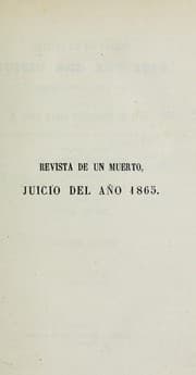 Tapa de Revista de un muerto, juicio del año 1865