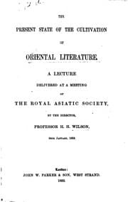 Tapa de The Present State of the Cultivation of Oriental Literature: A Lecture ..