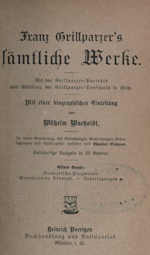 Tapa de Franz Grillparzer's sämtliche Werke