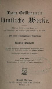 Tapa de Franz Grillparzer's sämtliche Werke