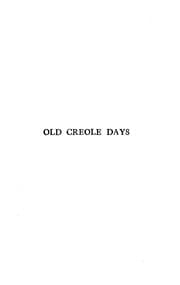 Tapa de Old Creole days