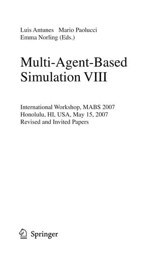 Tapa de Multi-Agent-Based Simulation VIII