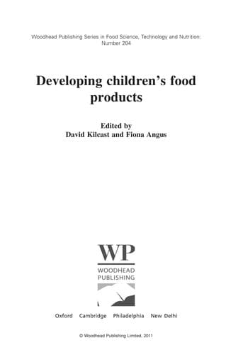 Tapa de Developing children's food products