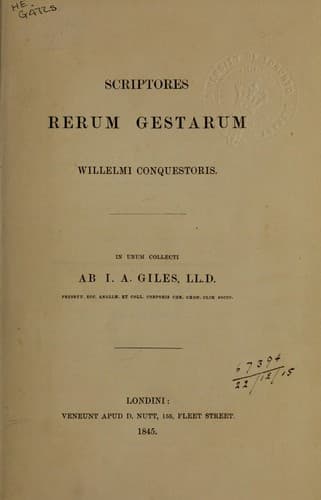 Tapa de Scriptores rerum gestarum Willelmi Conquestoris