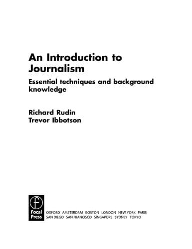 Tapa de An introduction to journalism