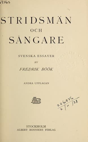 Tapa de Stridsmän och Sångare