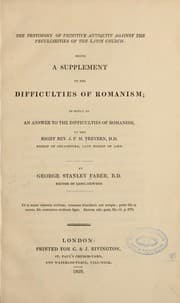 Tapa de Testimony of primitive antiquity against the peculiarities of the Latin church