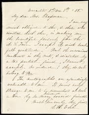Tapa de [Letter to] My dear Mrs. Chapman