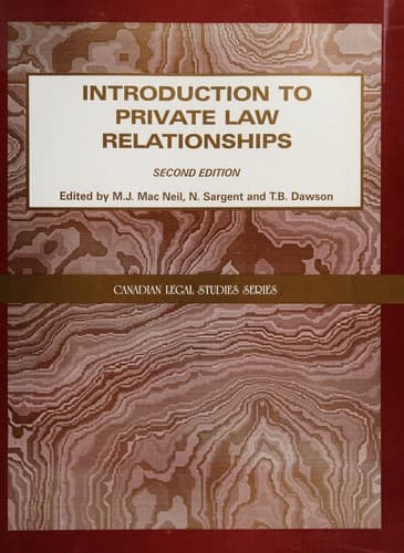 Tapa de Introduction to private law relationships